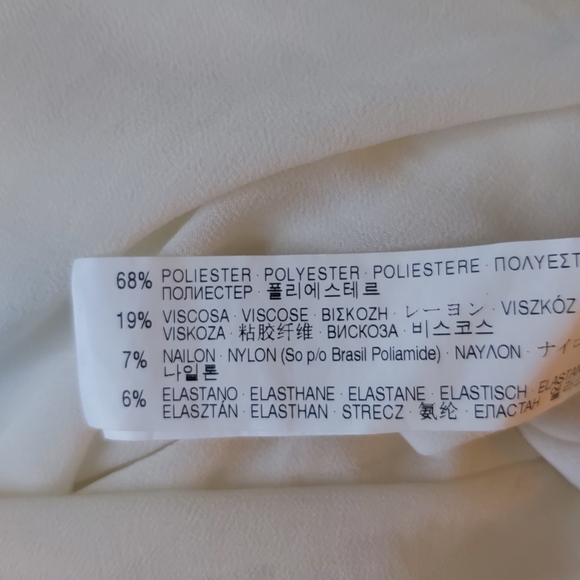 ZARA sheer blouse top polo shirt cream black - Picture 11 of 12